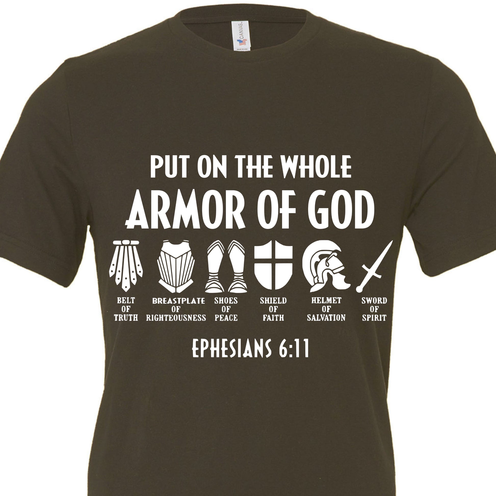 Army Green Armor of God Christian Tee